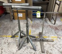 2 adjustable Roller Feed Stands, and adjustable Stand (location in premises: fabrication shop)