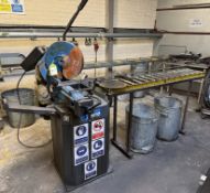 MI.VA 350 aluminium Mitre Saw, 415volts, with roller feed table 1760mm x 300mm (location in
