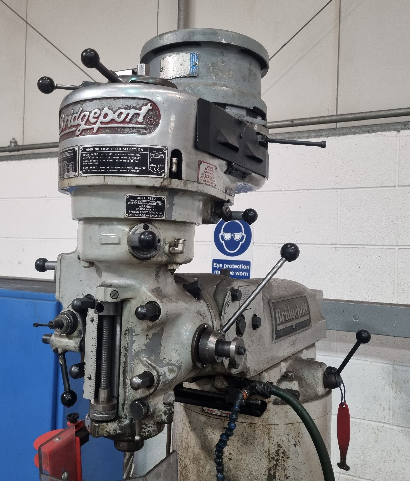 Bridgeport J Series knee type Vertical and Turret Milling Machine, 9in x 42in T slotted table, - Image 6 of 19