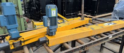 Pair Demag powered Crane Runners, with ZBF 8DA 8/2 B020 motor, 0.5kw, 415volts, 2200mm long (lot