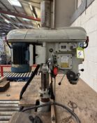 Fobco 7/8 10-speed belt driven bench mounted Pillar Drill, with spindle brake, manual feed, 51 to