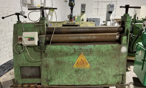 Barnes powered Pyramid Bending Rolls, 48in, bottom roll diameter 7in, top roll diameter 6in, drop