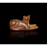 AN EGYPTIAN AGATE CAT AMULET THIRD INTERMEDIATE PERIOD, DYNASTY XXI-XXV, 1070-712 B.C.