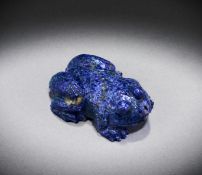 A NEO-BABYLONIAN LAPIS LAZULI FROG AMULET CIRCA 8TH-7TH CENTURY B.C.