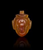 AN EGYPTIAN CARNELIAN "HEART" AMULET NEW KINGDOM, DYNASTY XIX-XX, 1307-1070 B.C.