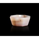 AN OCTAGONAL AGATE MORTAR, CHINA, MING DYNASTY (1368-1644) OR EARLIER