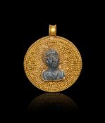 A BYZANTINE GOLD & FIGURAL AMULET, CIRCA 10TH CENTURY