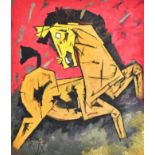 MAQBOOL FIDA HUSAIN (1913-2011) UNTITLED (HORSE) SIGNED IN HINDI BOTTOM LEFT, PAINTED CIRCA 1980'S