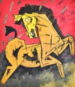 MAQBOOL FIDA HUSAIN (1913-2011) UNTITLED (HORSE) SIGNED IN HINDI BOTTOM LEFT, PAINTED CIRCA 1980'S