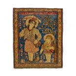 A MOHTASHAM KASHAN FIGURAL RUG, 20TH CENTURY