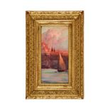 FAUSTO ZONARO (ITALIAN, 1854–1929), VIEW ON THE SEA OVERLOOKING CONSTANTINOPLE, OIL ON CANVAS