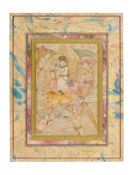 A PERSIAN MINIATURE OF THE MI'RAJ (THE ASCENT OF THE PROPHET MUHAMMAD TO HEAVEN), 19TH CENTURY