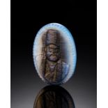 AN AGATE AMULET DEPICTING MINISTER AMIR KABIR, 19TH CENTURY, PERSIA