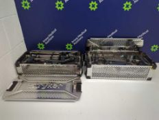 2 × Stryker Instrument Trays with Various Surgical Instruments