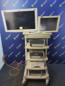 Karl Storz Stack Trolley with LED HD Monitors, Xenon Light Source & Printer