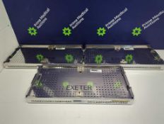 3 × Exeter Total Hip System Surgical Instrument Trays