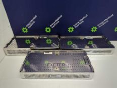 3 × Exeter Total Hip System Surgical Instrument Trays