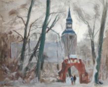 Kliefert, Erich (1893 Berlin - 1994 Stralsund) "Kirche in Semlow im Winter"