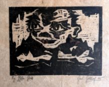 Holtorf, Hans (1899 Friedrichstadt – 1984 Bockholmwik) „Kopf“ (Holzschnitt)