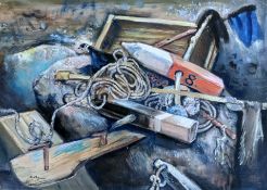 Kuhfuss, Paul (1883 Berlin - 1960 Berlin)"Stilleben mit Fischergeräten"