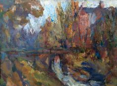 Franz, Martin (1928 Hamburg – 2016 Greifswald) „Wallgraben mit Haus“