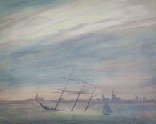 Kliefert, Erich (1893-Berlin – 1994 Stralsund) „Segelschulschiff Horst Wessel versunken im Strelasun