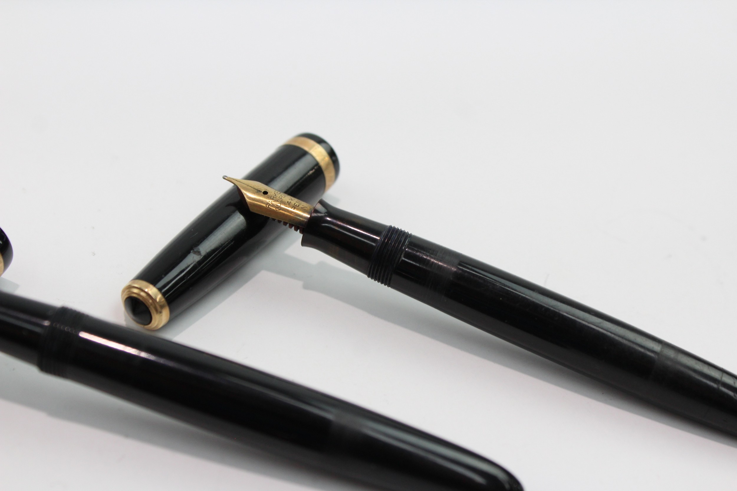 3 x Vintage Parker Duofold Fountain Pens w/ 14ct Gold Nibs WRITING 2255932