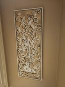 Framed Print – Resting Gazelle in Stylized Foliage (Art Deco Relief Study) A decorative print