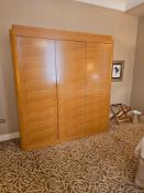 Wardrobe – Francesco Molon Three-Door Maple Veneer Wardrobe with Integrated Storage A large-scale