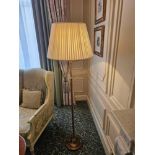 Classic Library Lamp in Antique Brass with Swing Arm, Adjustable Height, and Shade A classic library