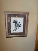 Framed Prints – After Paul Jouve, “Panthère noire marchant” Series (c.1920s) A set of two framed