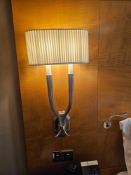 A Pair of Wall Sconces – Ruhlmann Double Sconce by Chapman & Myers in Polished Nickel with Shade