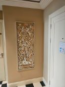 Framed Print – Resting Gazelle in Stylized Foliage (Art Deco Relief Study) A decorative print