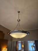 Plafonnier – Chromium-Plated Multi Lamp Pendant Light with Opaque Diffuser A ceiling-mounted pendant
