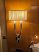 A Pair of Wall Sconces – Ruhlmann Double Sconce by Chapman & Myers in Polished Nickel with Shade