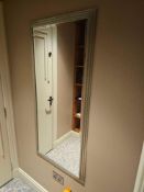 Accent Mirror – Silver Stepped Frame with Bevelled Plate, A rectangular wall-mounted mirror