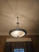 Plafonnier – Chromium-Plated Multi Lamp Pendant Light with Opaque Diffuser A ceiling-mounted pendant