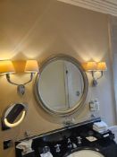 Pair of Wall Lights – Twin Arm Fixtures in Polished Nickel with Ribbed Detailing A matching pair