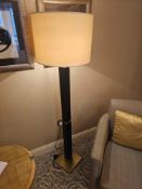 Floor Lamp – Zonca Voghera Italy Minimal Mid-century Walnut and Antiqued Brass This exceptional
