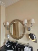 Pair of Wall Lights – Twin Arm Fixtures in Polished Nickel with Ribbed Detailing A matching pair