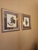 Framed Prints – After Paul Jouve, “Panthère noire marchant” Series (c.1920s) A set of two framed