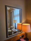 Wall Mirror – Rectangular with Ribbed Frame A large bevelled rectangular wall mirror framed in a