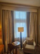 Curtain Set – Gold Silk Drapes with Decorative Show Panel, Fully Lined, 180cm Span x 310cm Drop A