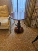 Salon Table – Francesco Molon Walnut Pedestal Table A circular pedestal salon table in the