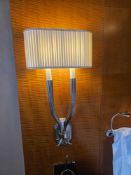 A Pair of Wall Sconces – Ruhlmann Double Sconce by Chapman & Myers in Polished Nickel with Shade