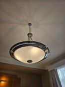 Plafonnier – Chromium-Plated Multi Lamp Pendant Light with Opaque Diffuser A ceiling-mounted pendant
