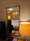 Wall Mirror – Rectangular with Ribbed Frame A large bevelled rectangular wall mirror framed in a