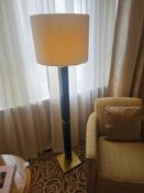 Floor Lamp – Zonca Voghera Italy Minimal Mid-century Walnut and Antiqued Brass This exceptional