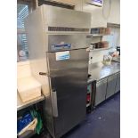 Gram K660 upright commercial refrigerator with stainless steel exterior and single hinged door 660