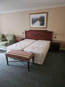 Room 561 Contents of hotel bedroom freestanding furniture as photographed briefly comprising